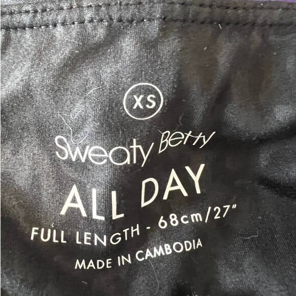 Sweaty Betty All Day Leggings Black Emboss Animal Print Full Length Women's XS - Picture 10 of 11